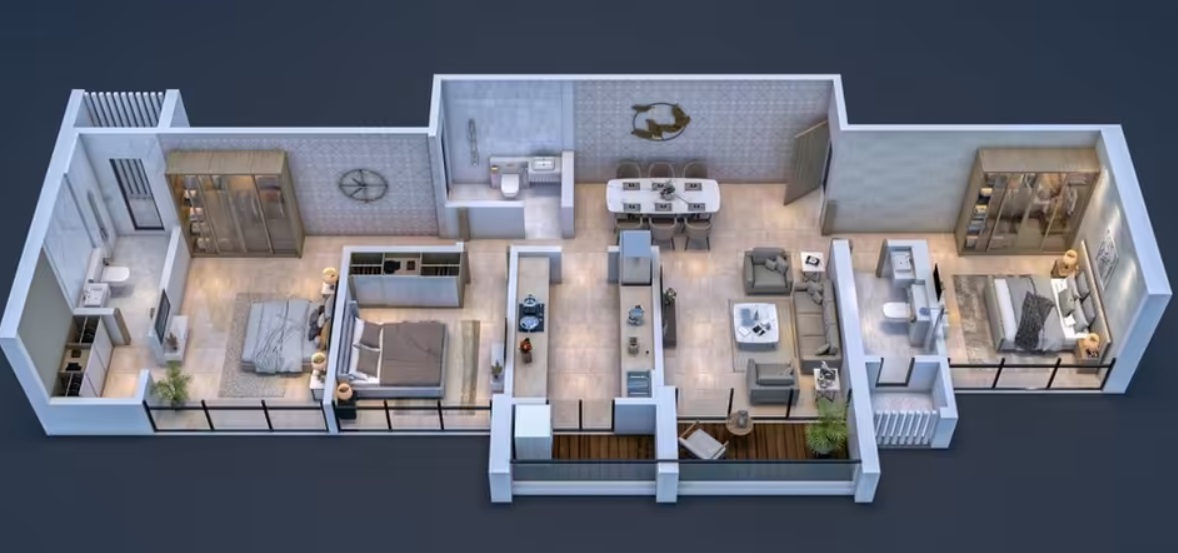 3bhk flat bhayandar west balaji skyline layout