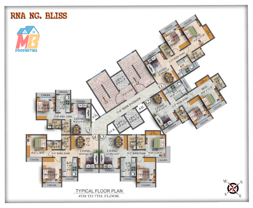 rna ng bliss - 1bhk and 2bhk floor plan